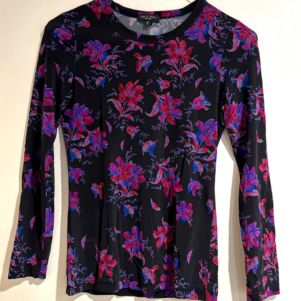 Rag & Bone Long Sleeve Floral Top